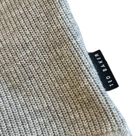 Ted Baker London Grey Pullover Sweater Stretch Ribbed Trim Crew Neck Size Large - Picture 6 of 12